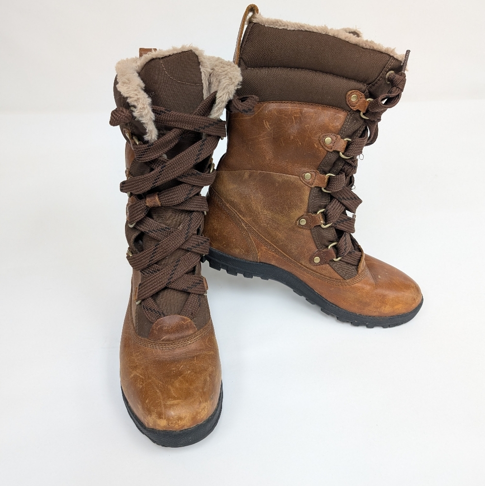 Timberland Brown Leather Lace Up Mount Hope 200 Gram Winter Boots 8.5